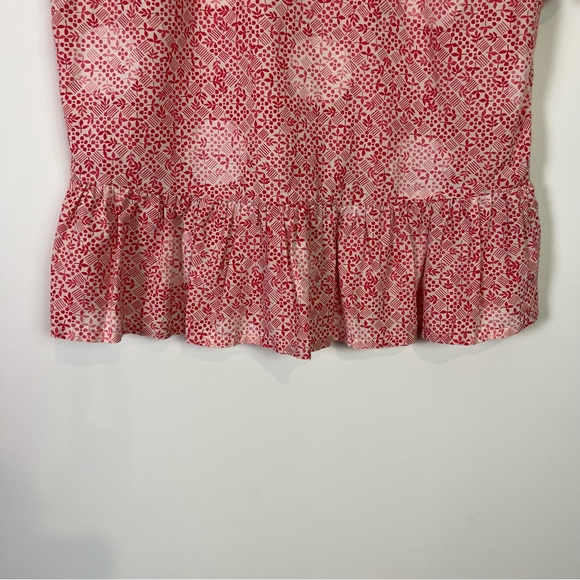 Marc by Marc Jacobs Silk Blend Print Peplum Top Women Size 6 - Picture 3 of 6